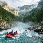 Rafting čamac na brzacima rijeke Tare u kanjonu